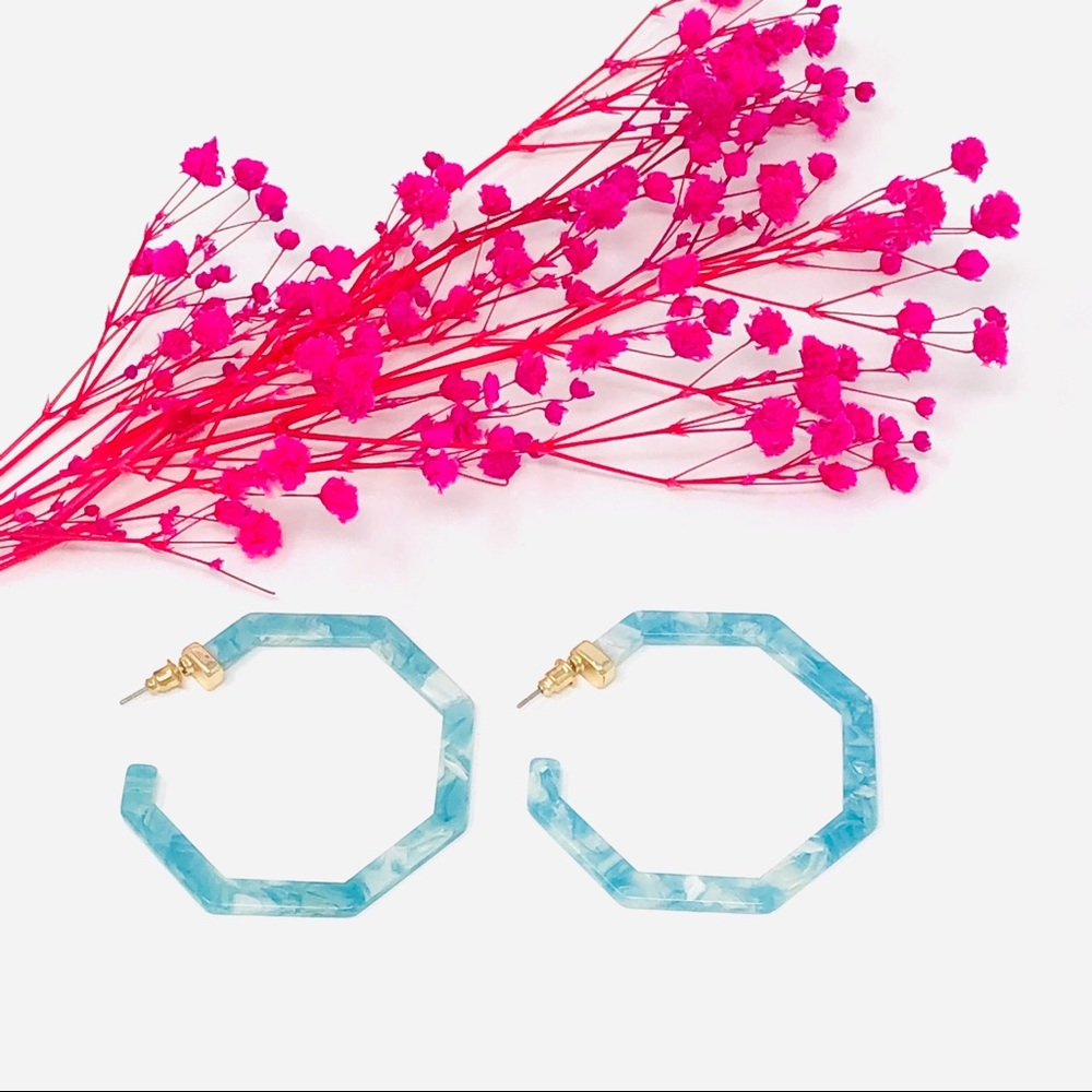 ✨2/$25✨Turquoise Hoops✨ - Picture 4 of 5